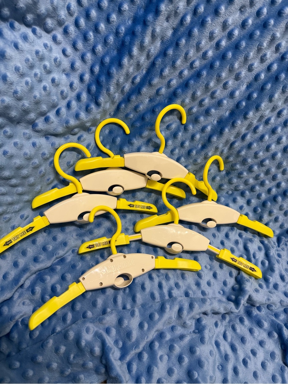 Kids Yellow and White Folding Travel Hangers - Set of 6